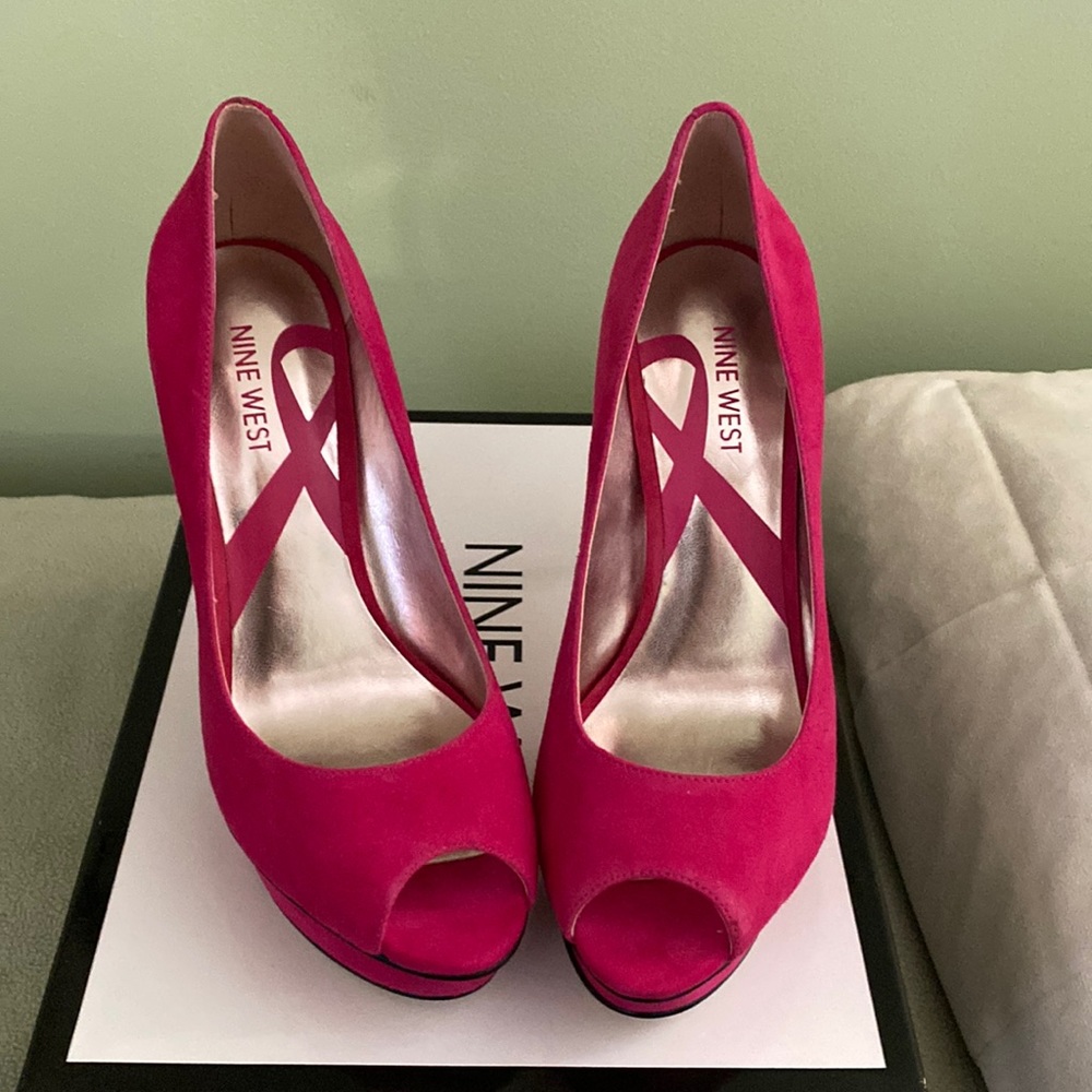 Nine West suede platform heels